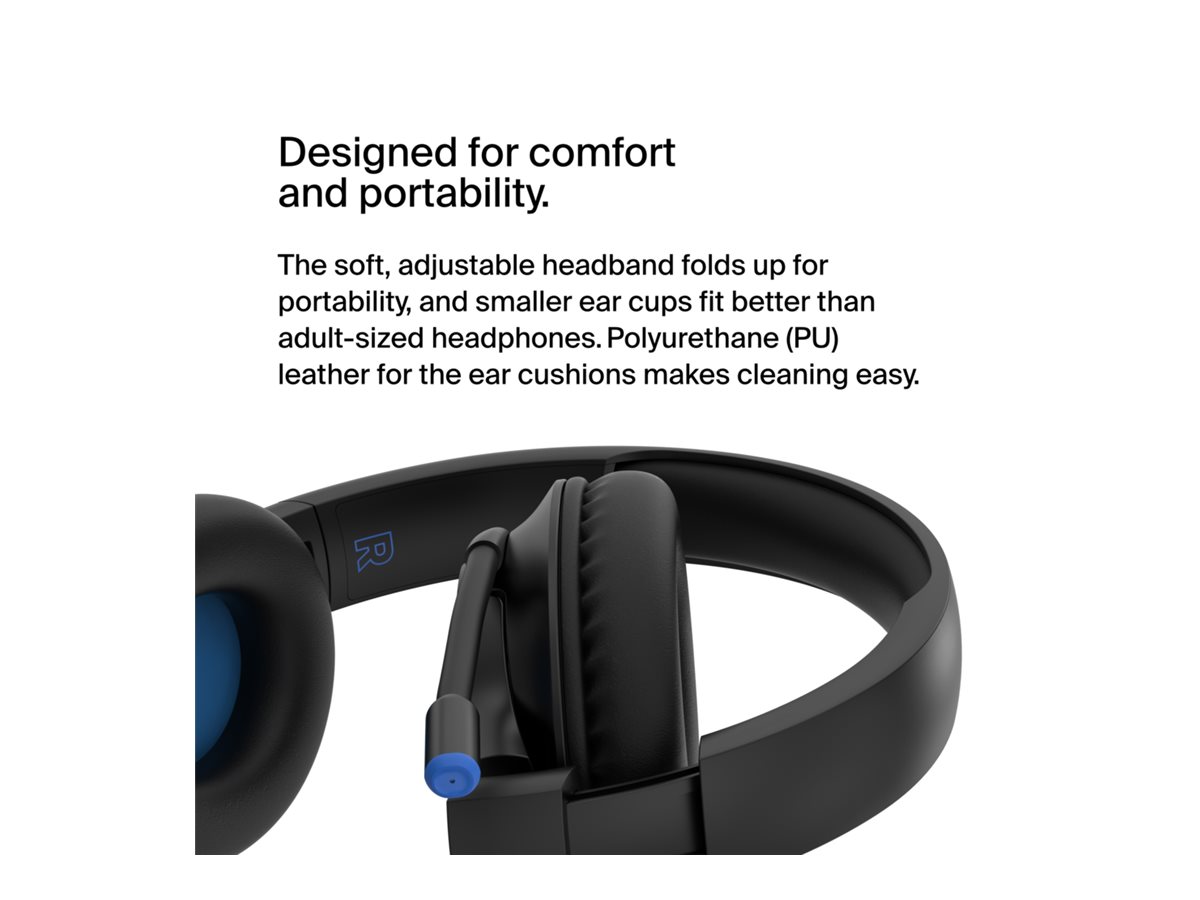 Belkin SoundForm Inspire - Micro-casque - circum-aural - Bluetooth - sans fil, filaire - jack 3,5mm - noir - AUD006BTBLK - Écouteurs