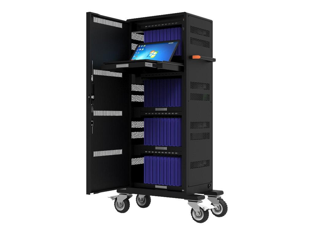 PORT Connect Charging Cabinet - Chariot (support uniquement) - pour 40 tablettes / 1 notebook - verrouillable - noir - sortie : 5 V - 901965 - Chariots
