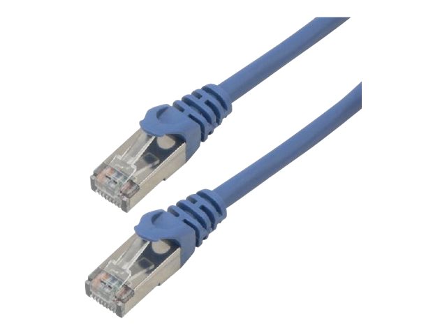 MCL - Cordon de raccordement - RJ-45 (M) pour RJ-45 (M) - 2 m - SFTP - CAT 6a - sans halogène, sans crochet - bleu - FCC6ABMSHF-2M/B - Câbles à paire torsadée