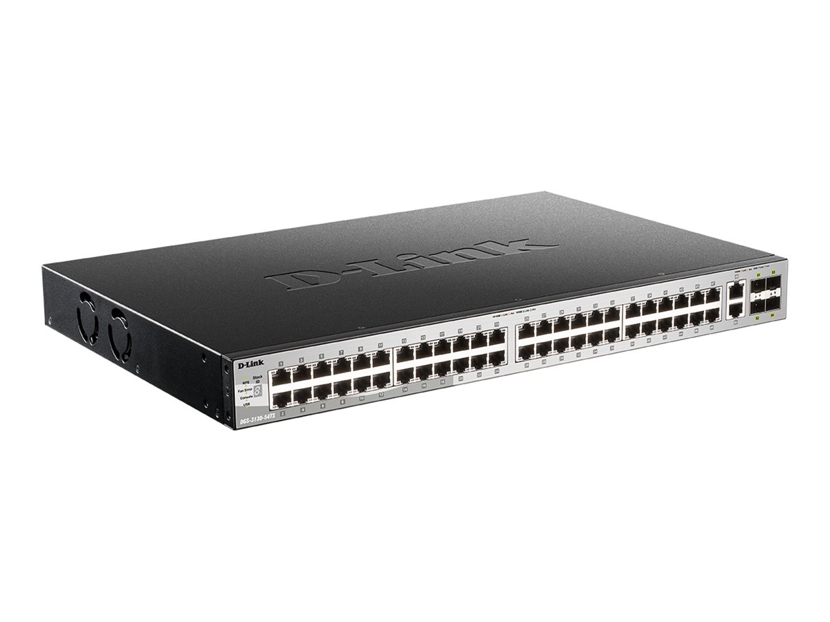 D-Link DGS 3130-54TS - Commutateur - L3 Lite - Géré - 48 x 10/100/1000 + 2 x 10 Gigabit Ethernet + 4 x 10 Gigabit SFP+ - DGS-3130-54TS/E - Concentrateurs et commutateurs gigabit