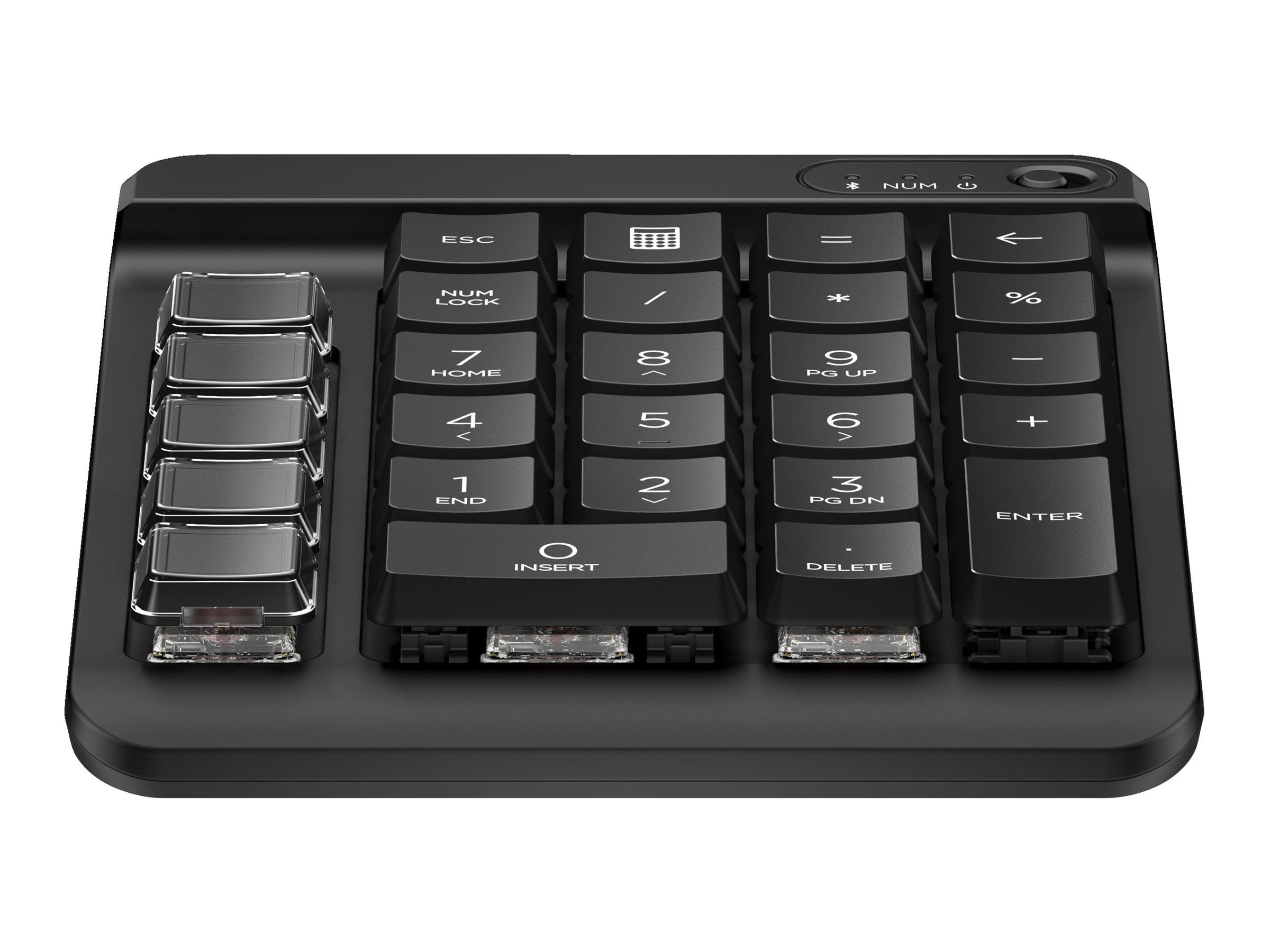 HP 435 - Pavé numérique - 9 touches programmables, faible course des touches, capuchons de touches interchangeables avec autocollants - sans fil - Bluetooth 5.3 - Anglais - noir Jack - 7N7C3AA#ABB - Claviers