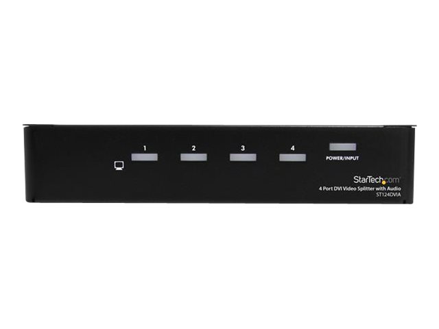 StarTech.com Repartiteur video 4 ports DVI avec audio - Répartiteur vidéo/audio - 4 x DVI + 4 x audio - de bureau - pour P/N: SVA12M2NEUA, SVA12M5NA - ST124DVIA - Commutateurs audio et vidéo