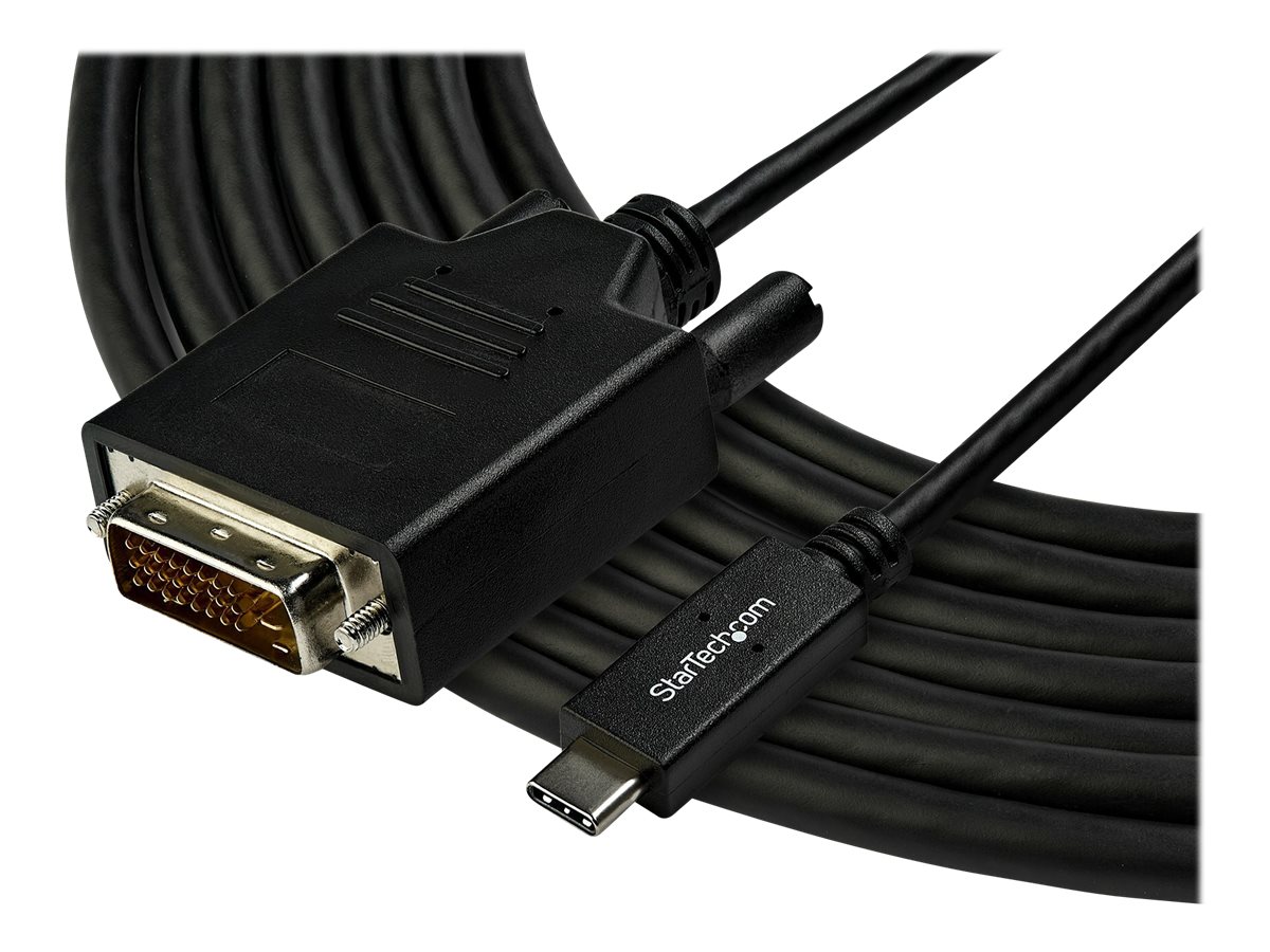 StarTech.com Câble adaptateur USB-C vers DVI de 3 m - Câble USB Type-C vers DVI en noir - 1920 x 1200 - Adaptateur vidéo externe - VIA/VLI - VL100 / Parade - PS171 - USB-C - DVI - noir - pour P/N: TB4CDOCK - CDP2DVI3MBNL - Adaptateurs vidéo grand public