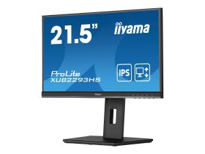 iiyama ProLite XUB2293HS-B5 - Écran LED - 22" (21.5" visualisable) - 1920 x 1080 Full HD (1080p) @ 75 Hz - IPS - 250 cd/m² - 1000:1 - 3 ms - HDMI, DisplayPort - haut-parleurs - noir mat - XUB2293HS-B5 - Écrans d'ordinateur