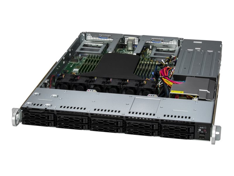 Supermicro CloudDC A+ 1115CS-TNR - Serveur - Montable sur rack 1U - 1 voie - 1 x séries EPYC 9004 9124 / jusqu'à 3.7 GHz - RAM 32 Go - SATA - hot-swap 2.5" baie(s) - SSD 400 Go - NVMe - aucun graphique - Gigabit Ethernet - Aucun SE fourni - moniteur : aucun - avant noir, corps argenté - 8801413733 - Serveurs rack