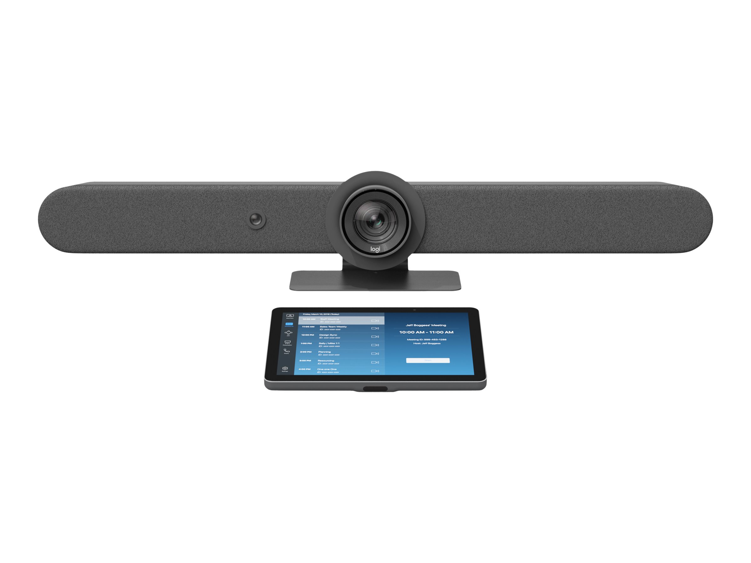 Logitech - Kit de vidéo-conférence (Logitech Tap IP, Logitech Rally Bar) - Certifié pour Zoom Rooms, Certifié pour Microsoft Teams Rooms, RingCentral Certified, Certifié Tencent Meeting - graphite - 991-000422 - Audio et visioconférences