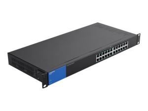Linksys Business LGS124P - Commutateur - non géré - 12 x 10/100/1000 (PoE+) + 12 x 10/100/1000 - Montable sur rack - PoE+ (120 W) - AC 100/230 V - LGS124P-EU - Concentrateurs et commutateurs gigabit