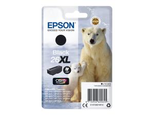 Epson 26XL - 12.2 ml - XL - noir - original - blister - cartouche d'encre - pour Expression Premium XP-510, 520, 600, 605, 610, 615, 620, 625, 700, 710, 720, 800, 810, 820 - C13T26214012 - Cartouches d'imprimante
