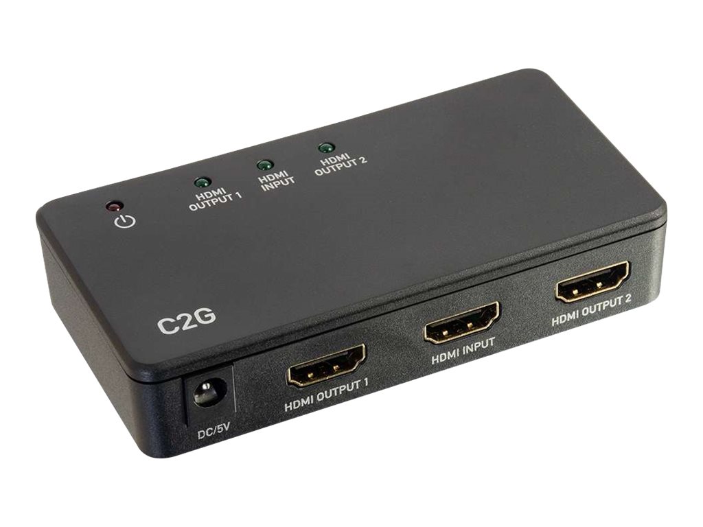 C2G 2-Port HDMI Splitter 4K30 - Répartiteur vidéo/audio - 2 x HDMI - de bureau - 82057 - Commutateurs KVM