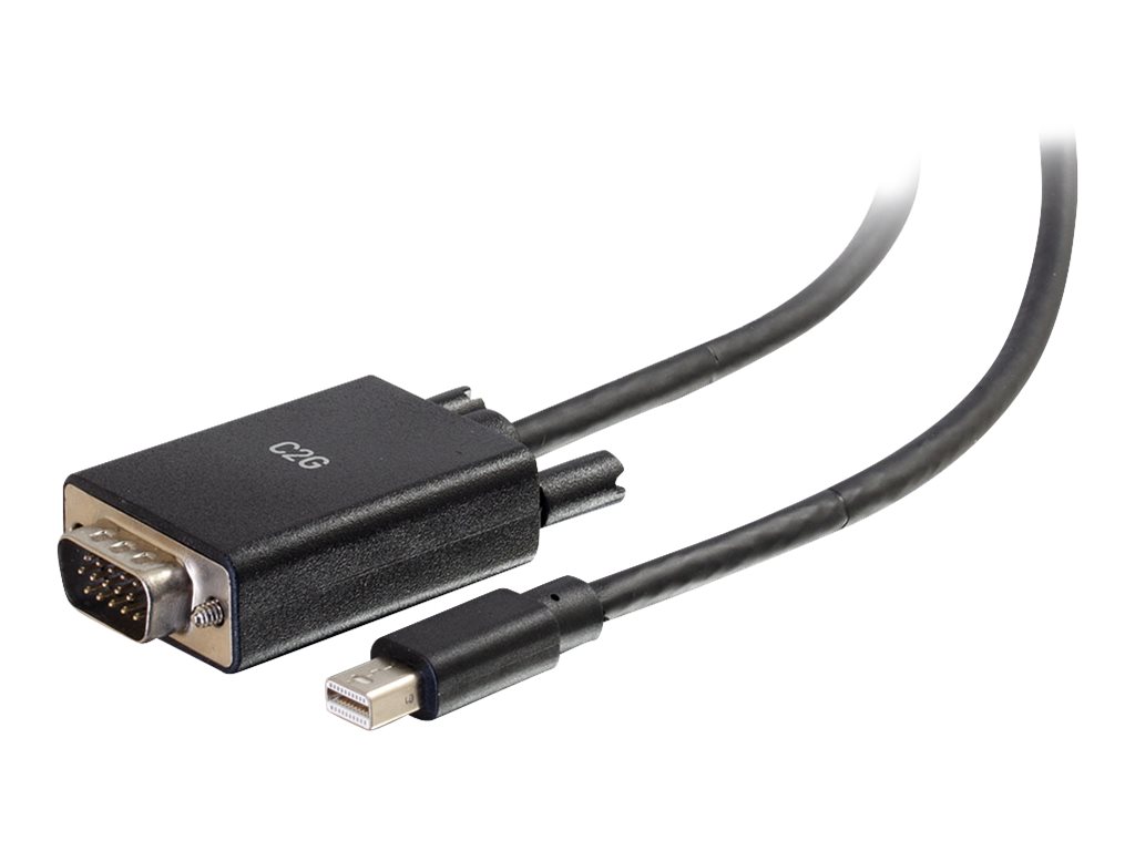 C2G 6ft Mini DisplayPort Male to VGA Male Active Adapter Cable - Black - Convertisseur vidéo - Mini DisplayPort - VGA - noir - 84677 - Convertisseurs vidéo