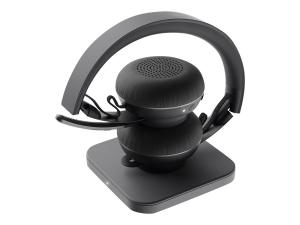 Logitech UC Zone Wireless - Micro-casque - sur-oreille - Bluetooth - sans fil - Suppresseur de bruit actif - 981-000914 - Écouteurs