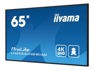 iiyama ProLite LH6554UHS-B1AG - Classe de diagonale 65" (64.5" visualisable) écran LCD rétro-éclairé par LED - signalisation numérique - avec lecteur multimédia intégré, SDM Slot PC - 4K UHD (2160p) 3840 x 2160 - noir, finition matte - LH6554UHS-B1AG - Écrans de signalisation numérique