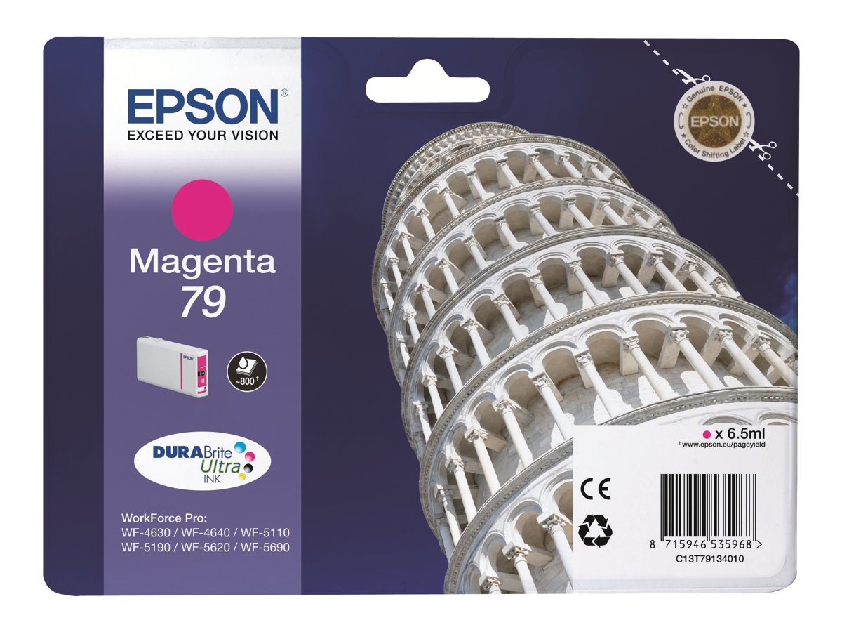 Epson 79 - 6.5 ml - magenta - original - cartouche d'encre - pour WorkForce Pro WF-4630DWF, WF-4640DTWF, WF-5110DW, WF-5190DW, WF-5620DWF, WF-5690DWF - C13T79134010 - Cartouches d'imprimante