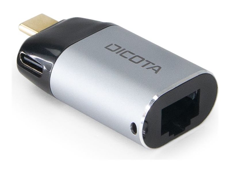 DICOTA - Adaptateur réseau - USB-C / Thunderbolt 3 - Gigabit Ethernet x 1 - argent - D32048 - Adaptateurs réseau filaires