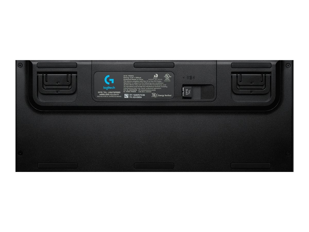 Logitech Gaming G915 TKL - Clavier - backlit - USB, Bluetooth, LIGHTSPEED - AZERTY - Français - commutateur : GL Tactile - carbone - 920-009497 - Claviers