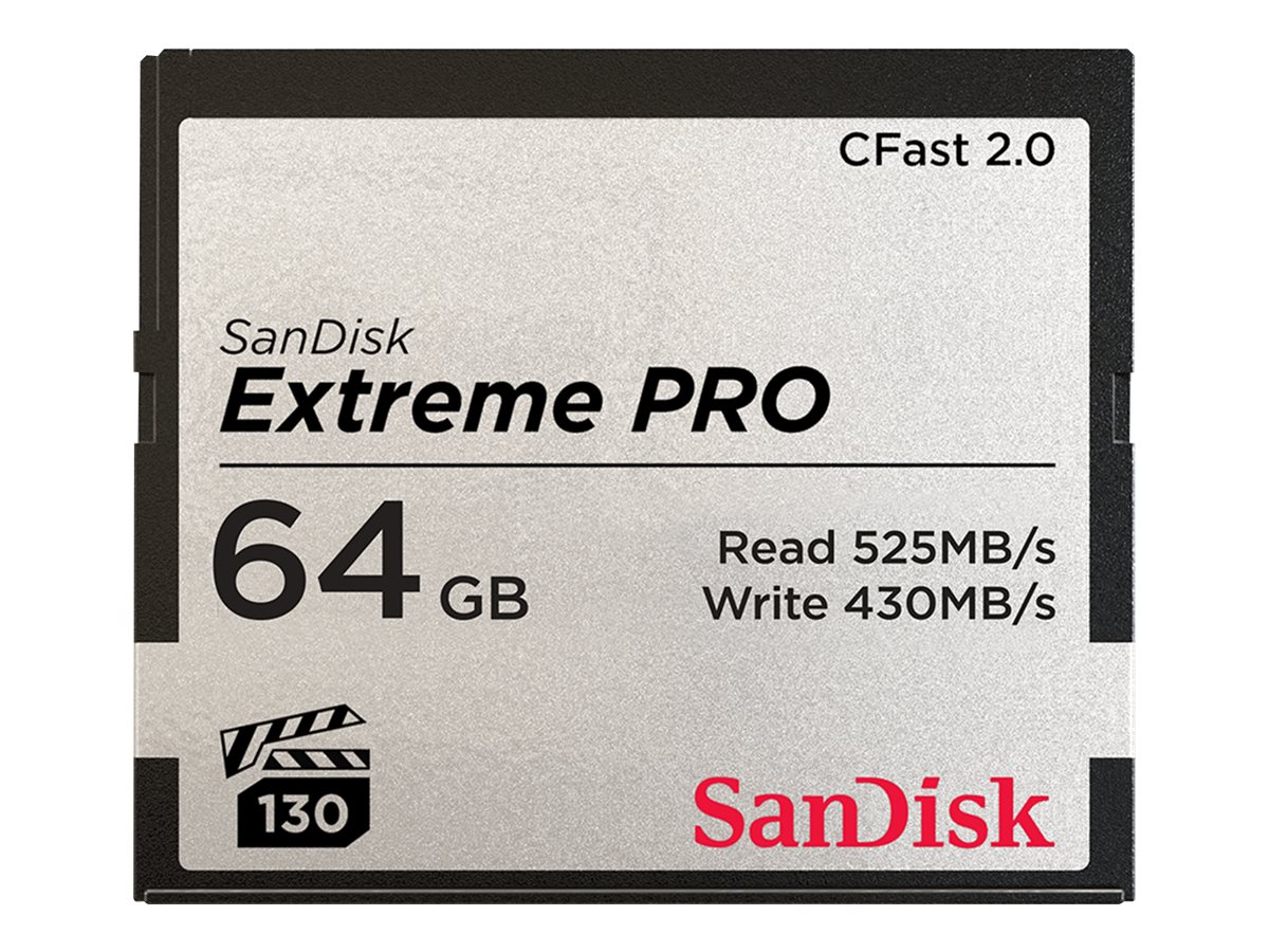 SanDisk Extreme Pro - Carte mémoire flash - 64 Go - CFast 2.0 - SDCFSP-064G-G46D - Cartes flash