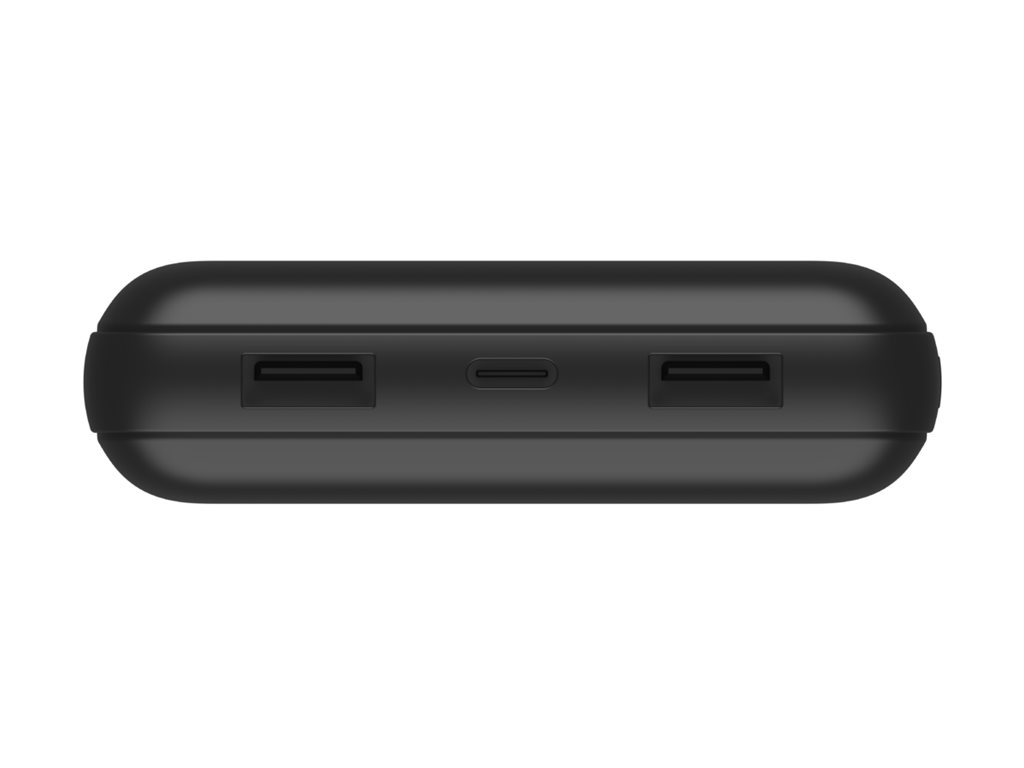 Belkin BOOST CHARGE - Banque d'alimentation - 20000 mAh - 15 Watt - 3 A - 3 connecteurs de sortie (24 pin USB-C, 2 x USB) - sur le câble : USB-C - noir - BPB012BTBK - Adaptateurs électriques et chargeurs