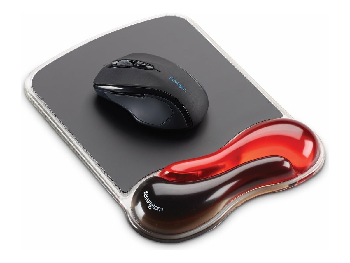 Kensington Duo Gel Mouse Pad Wrist Rest - Tapis de souris avec repose-poignets - noir, rouge - Conformité TAA - 62402 - Accessoires pour clavier et souris