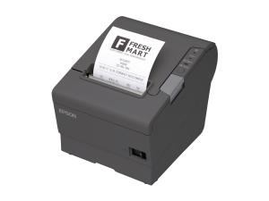 Epson TM T88V - Imprimante de reçus - thermique en ligne - Rouleau (8 cm) - jusqu'à 300 mm/sec - parallèle, USB - outil de coupe - gris foncé - C31CA85833 - Imprimantes thermiques