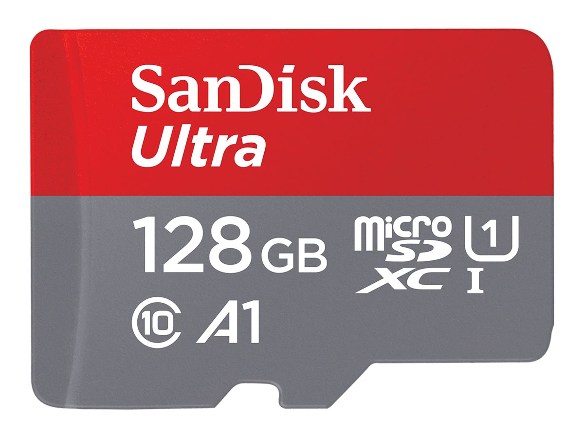 SanDisk Ultra - Carte mémoire flash - 128 Go - A1 / UHS Class 1 / Class10 - microSDXC UHS-I - SDSQUNR-128G-GN6MN - Cartes flash