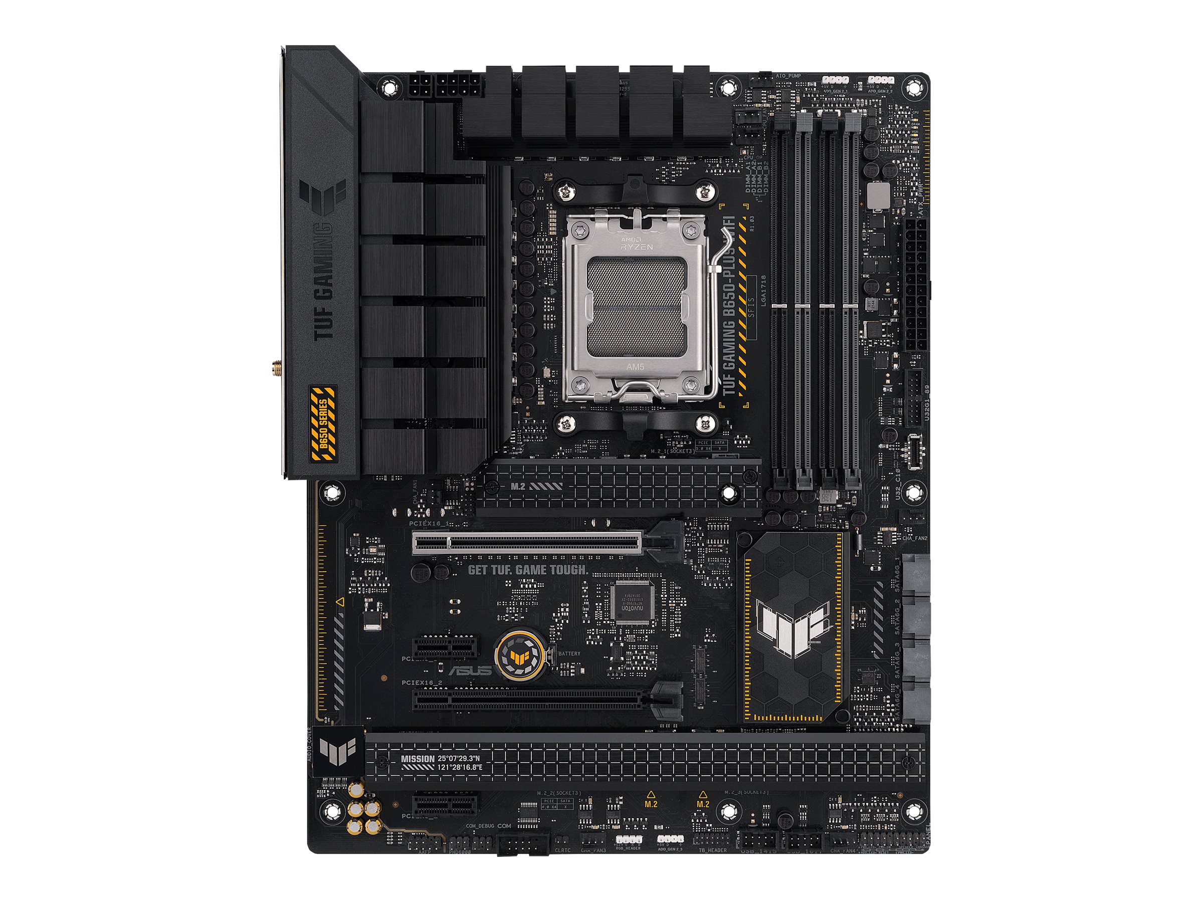 ASUS TUF Gaming B650-Plus WiFi - Carte-mère - ATX - Socket AM5 - AMD B650 Chipset - USB-C 3.2 Gen 2x2, USB 3.1 Gen 2, USB 3.2 Gen 2, USB-C 3.2 Gen2, USB-C 3.2 Gen 1 - 2.5 Gigabit LAN, Wi-Fi 6, Bluetooth - carte graphique embarquée (unité centrale requise) - audio HD (8 canaux) - 90MB1BZ0-M0EAY0 - Cartes mères (pour processeurs AMD)