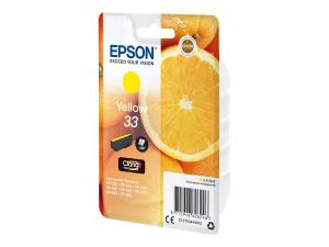 Epson 33 - 4.5 ml - jaune - original - emballage coque avec alarme radioélectrique/ acoustique - cartouche d'encre - pour Expression Home XP-635, 830; Expression Premium XP-530, 540, 630, 635, 640, 645, 830, 900 - C13T33444022 - Cartouches d'encre Epson