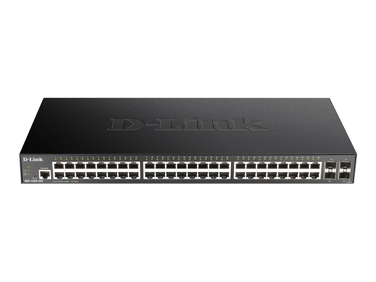 D-Link DGS 1250-52X - Commutateur - intelligent - 48 x 10/100/1000 + 4 x 10 Gigabit SFP+ - Montable sur rack - DGS-1250-52X/E - Concentrateurs et commutateurs gigabit