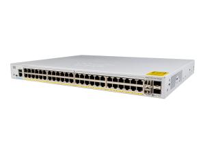 Cisco Catalyst 1000-48P-4X-L - Commutateur - Géré - 24 x 10/100/1000 (PoE+) + 24 x 10/100/1000 + 4 x SFP+ 10 Go (liaison montante) - Montable sur rack - PoE+ (370 W) - C1000-48P-4X-L - Concentrateurs et commutateurs gigabit