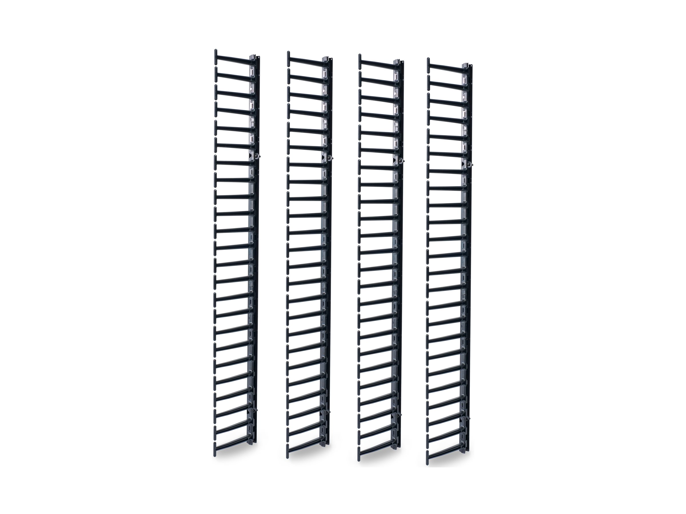 APC - Panneau d'agencement de câbles de rack - noir - 48U (pack de 4) - pour P/N: NBPD0160A, NBWL0355A, SMX3000HV-BR, SMX3000LV2U-BR, SRT1000RMXLI, SRT1000RMXLI-NC - AR7737 - Accessoires pour serveur