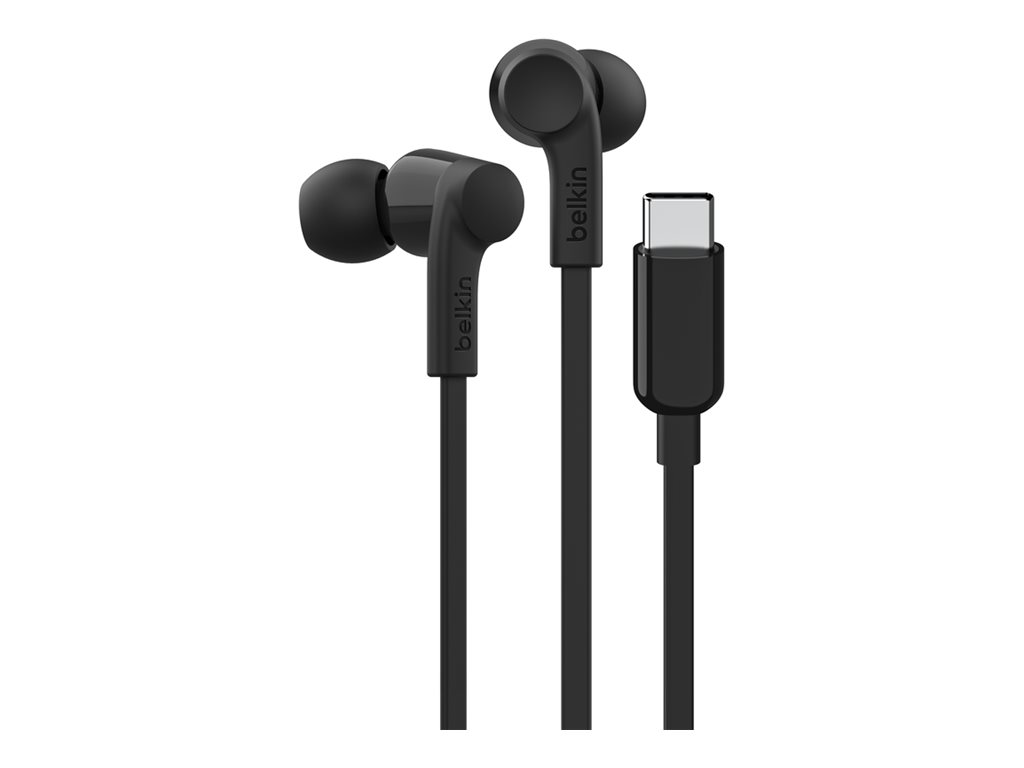 Belkin SoundForm - Écouteurs avec micro - intra-auriculaire - filaire - USB-C - isolation acoustique - noir - G3H0002HQBKV2 - Écouteurs