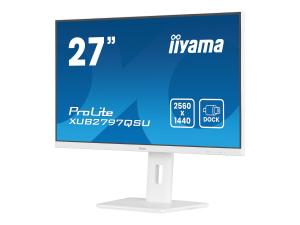 iiyama ProLite XUB2797QSU-W2 - Écran LED - 27" - 2560 x 1440 QHD @ 100 Hz - IPS - 300 cd/m² - 1300:1 - 1 ms - HDMI, DisplayPort - haut-parleurs - blanc mat - XUB2797QSU-W2 - Écrans d'ordinateur