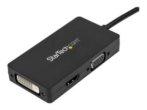 StarTech.com Adaptateur de voyage DisplayPort vers VGA / DVI / HDMI - Convertisseur vidéo DP 3-en-1 - 1920x1200 / 1080p - Noir - Adaptateur vidéo - DisplayPort mâle pour HD-15 (VGA), DVI-D, HDMI femelle - 26.6 m - noir - actif, support 1920 x 1200 (WUXGA) - DP2VGDVHD - Accessoires pour téléviseurs