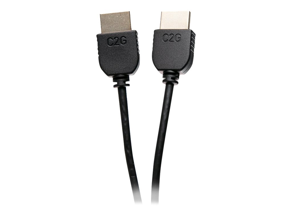 C2G 3ft 4K HDMI Cable - Ultra Flexible Cable with Low Profile Connectors - Câble HDMI - HDMI mâle pour HDMI mâle - 91.4 cm - double blindage - noir - 41363 - Accessoires pour systèmes audio domestiques