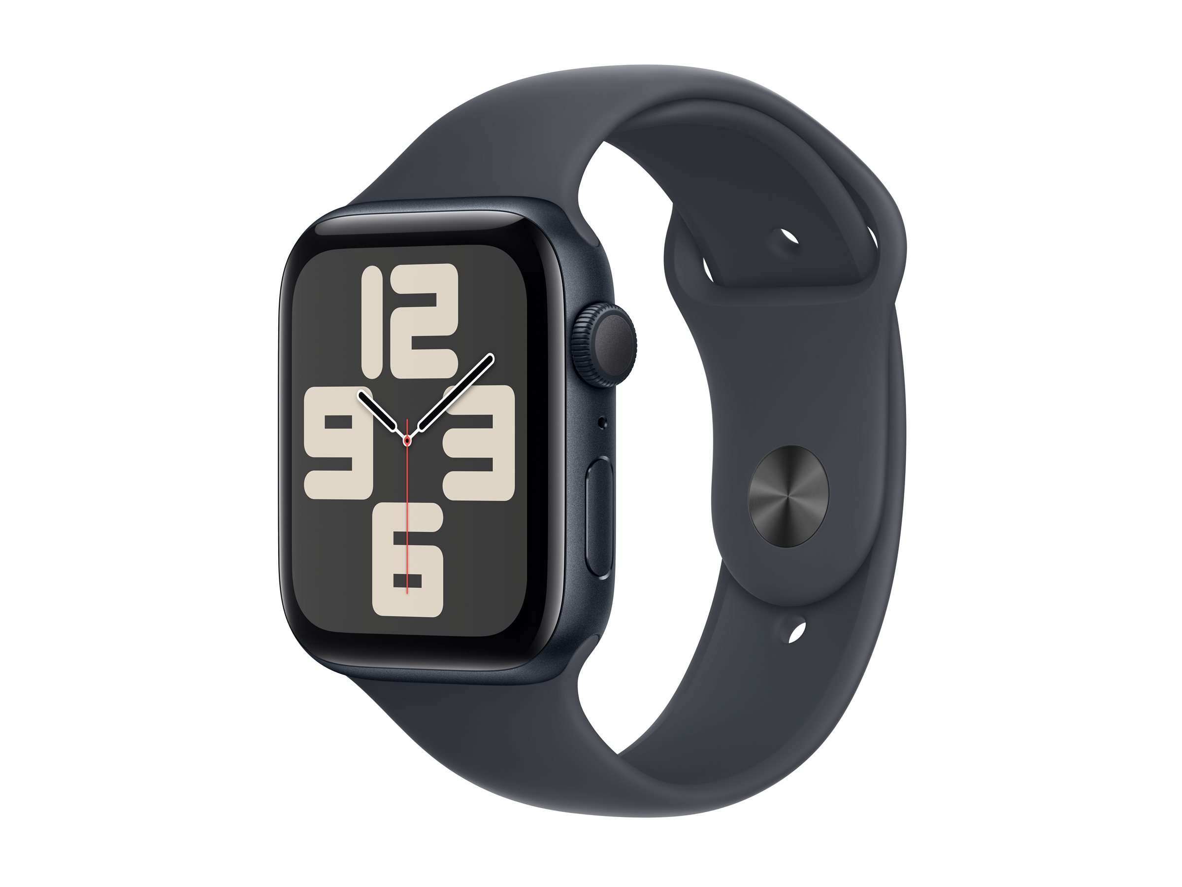 Apple Watch SE (GPS) - 2e génération - 44 mm - aluminium minuit - montre intelligente avec bande sport - fluoroélastomère - minuit - taille du bracelet : S/M - 32 Go - Wi-Fi 4, Bluetooth - 32.9 g - MXEJ3QF/A - Montres intelligentes