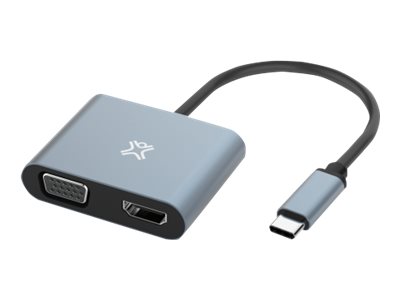 XtremeMac - Adaptateur vidéo - 24 pin USB-C mâle pour HD-15 (VGA), HDMI femelle - gris sidéral - support 1 080p 60Hz (VGA), prise en charge 4Kx2K30Hz (HDMI) - XWH-ACVH-13 - Câbles HDMI