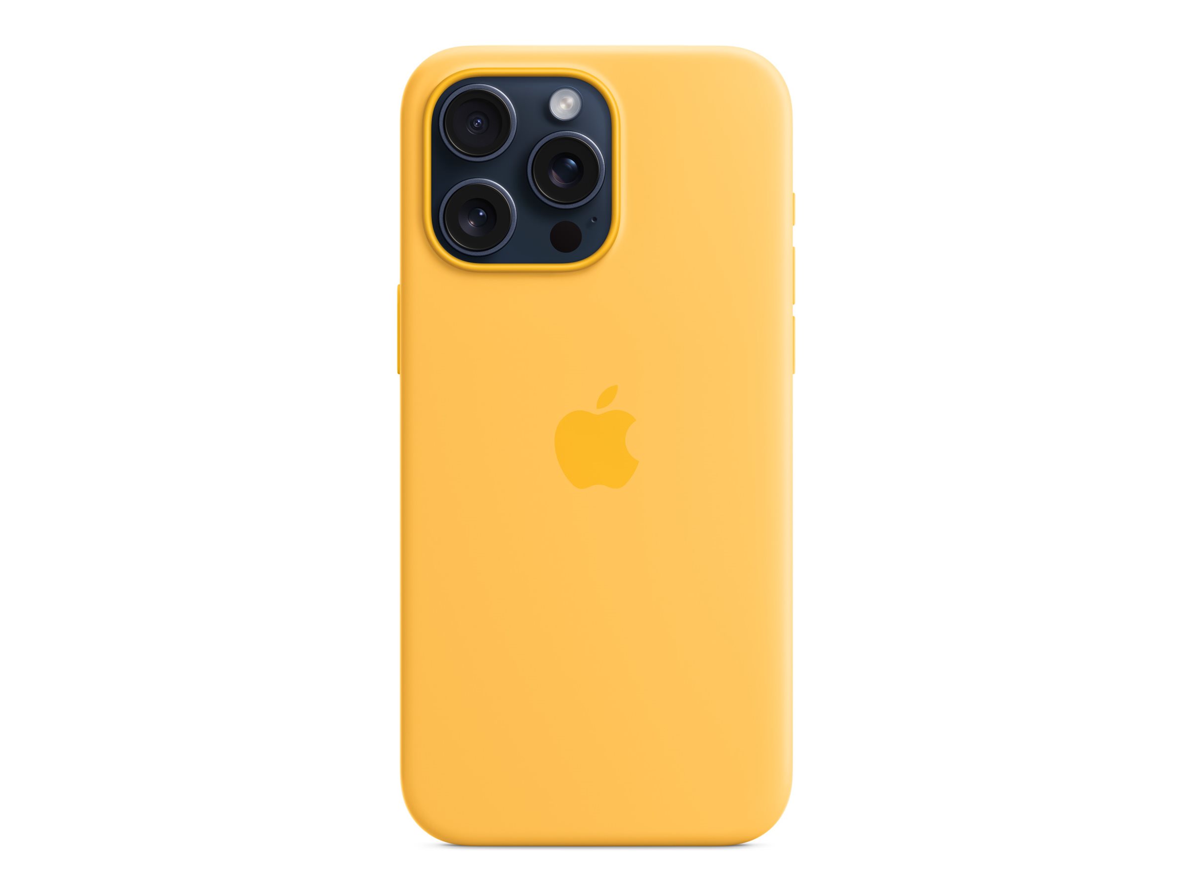 Apple - Coque de protection pour téléphone portable - compatibilité avec MagSafe - silicone - jaune soleil - pour iPhone 15 Pro Max - MWNP3ZM/A - Coques et étuis pour téléphone portable