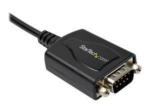 StarTech.com Câble adaptateur de 30 cm USB vers série DB9 RS232 - Mémorisation de port COM - 1x DB-9 mâle - 1x USB A mâle - Adaptateur série - USB - RS-232 - noir - ICUSB2321X - Cartes réseau USB