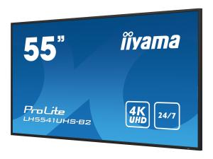 iiyama ProLite LH5541UHS-B2 - Classe de diagonale 55" (54.6" visualisable) écran LCD rétro-éclairé par LED - signalisation numérique - 4K UHD (2160p) 3840 x 2160 - noir, brillant - LH5541UHS-B2 - Écrans de signalisation numérique