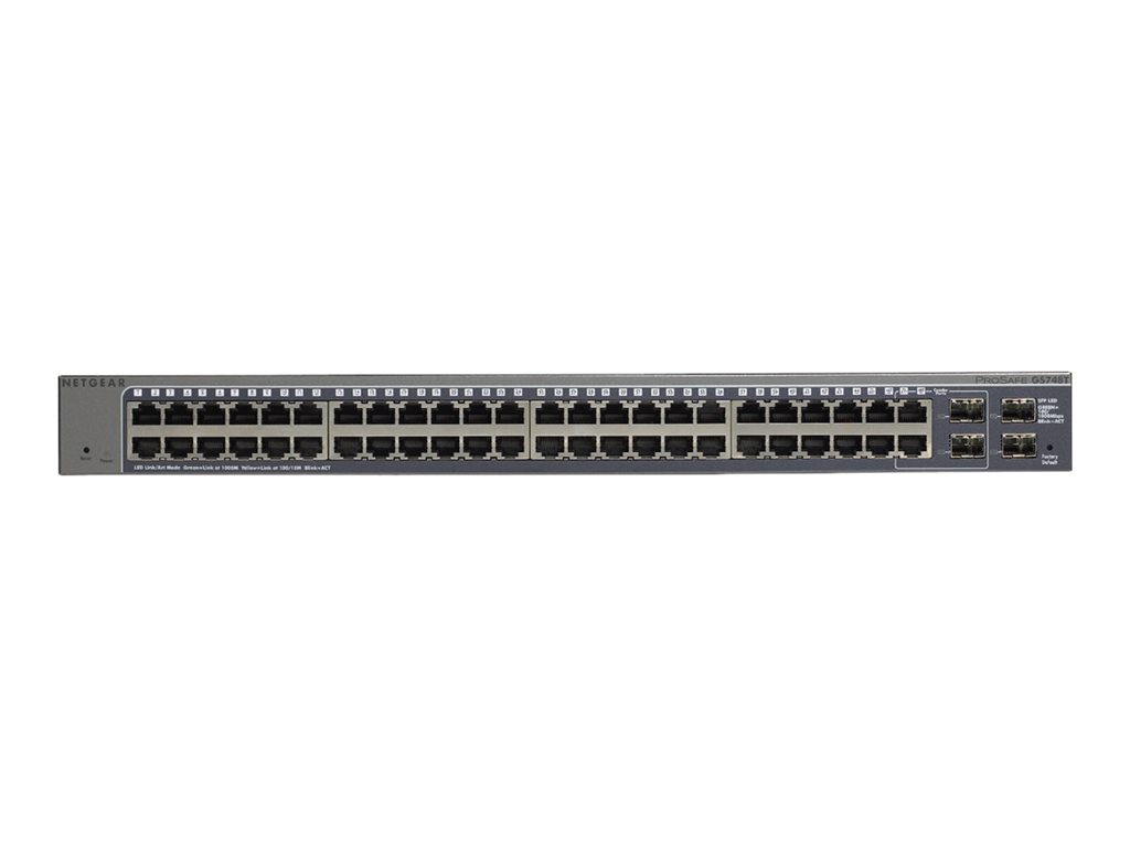 NETGEAR Smart GS748T - V5 - commutateur - L3 Lite - Géré - 48 x 10/100/1000 + 2 x Gigabit SFP + 2 x SFP Gigabit combiné - de bureau, Montable sur rack - GS748T-500EUS - Concentrateurs et commutateurs gigabit