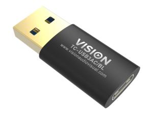 Vision Professional - Adaptateur USB - USB type A (M) pour 24 pin USB-C (F) - USB 3.0 - noir - TC-USB3AC/BL - Câbles USB