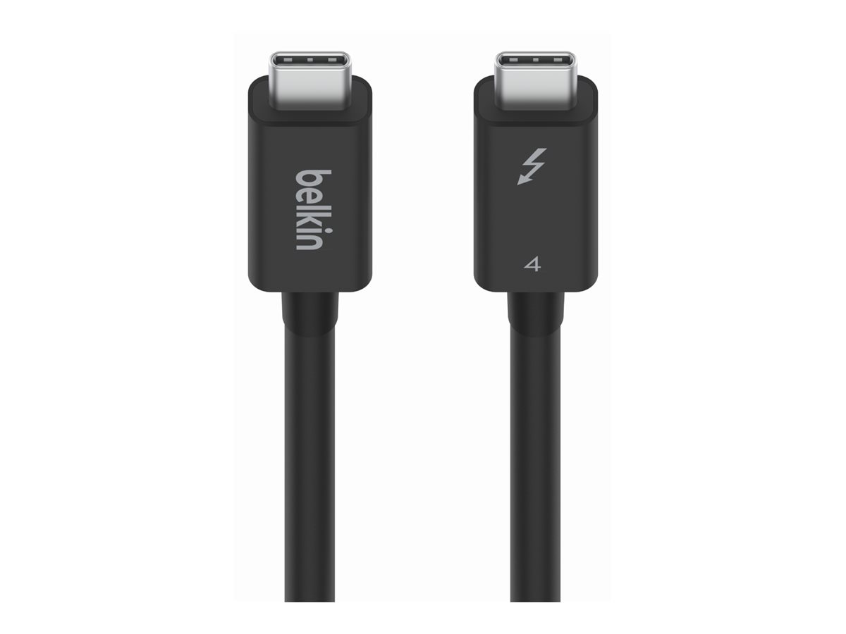 Belkin CONNECT - Câble Thunderbolt - 24 pin USB-C (M) reversible pour 24 pin USB-C (M) reversible - Thunderbolt 4 - 2 m - actif, Alimentation USB (100 W) - pour P/N: INC006TTSGY - INZ002BT2MBK - Câbles spéciaux