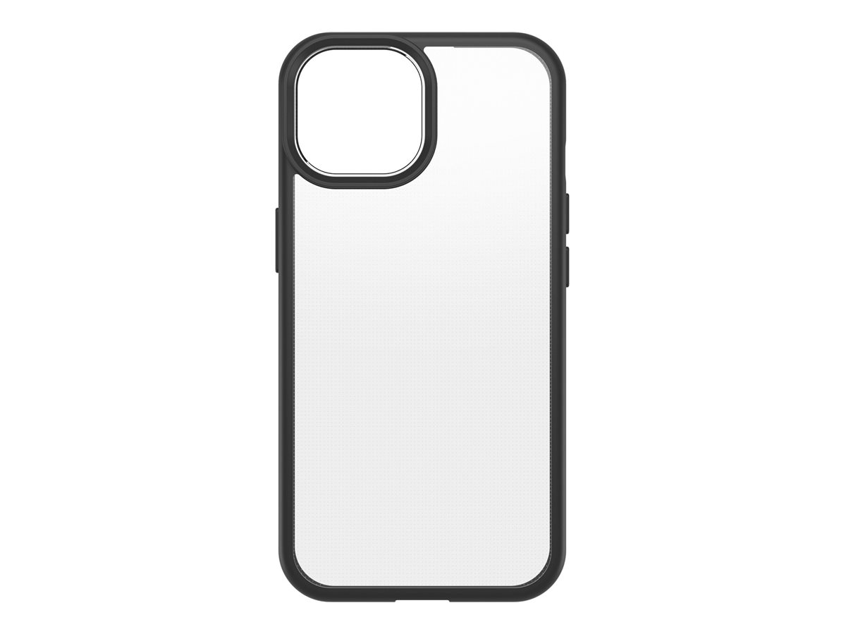 OtterBox React Series - Coque de protection pour téléphone portable - polycarbonate, caoutchouc synthétique - cristal noir (incolore/noir) - pour Apple iPhone 15 - 77-92802 - Coques et étuis pour téléphone portable