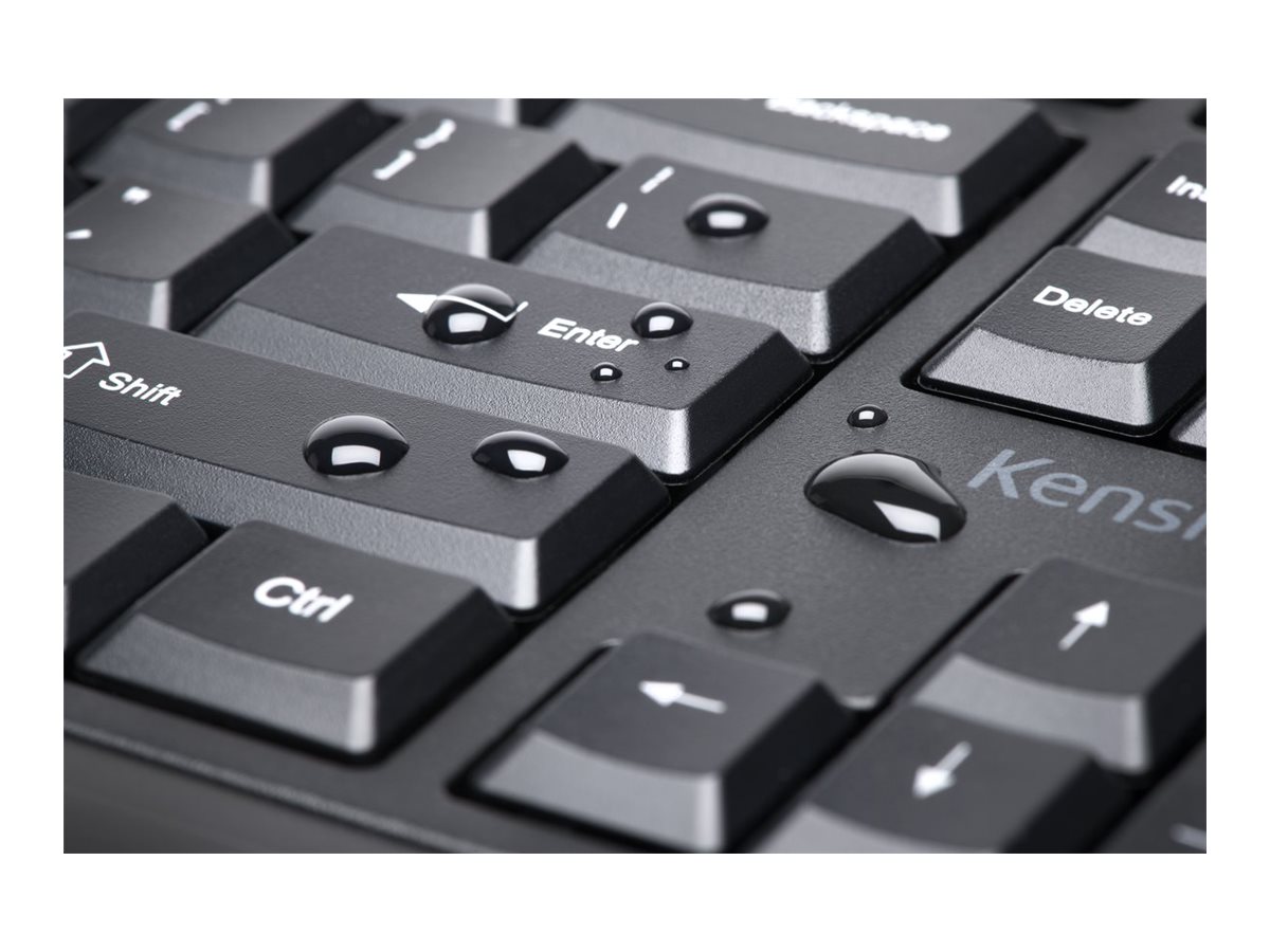 Kensington Pro Fit Low-Profile Desktop Set - Ensemble clavier et souris - sans fil - 2.4 GHz - Français - noir - K75230FR - Claviers