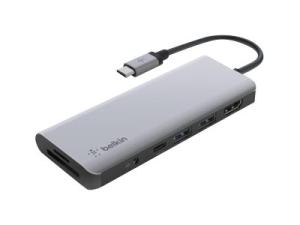 Belkin CONNECT USB-C 7-in-1 Multiport Adapter - Station d'accueil - USB-C - HDMI - AVC009BTSGY - Stations d'accueil pour ordinateur portable