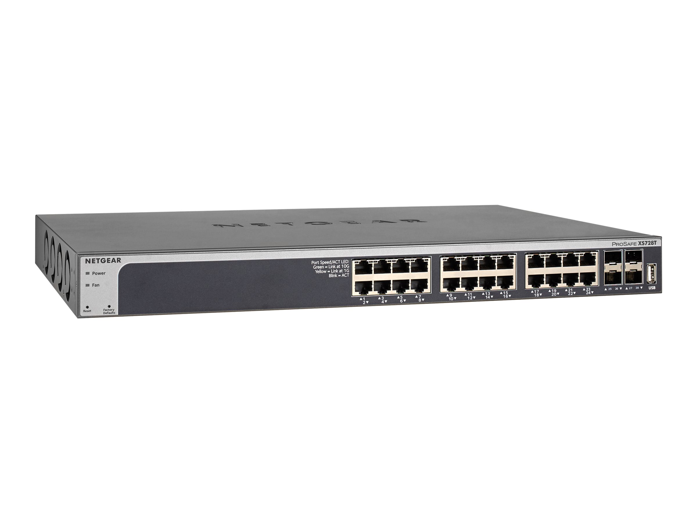 NETGEAR Smart XS728T - Commutateur - L3 Lite - intelligent - 24 x 10GBase-T + 4 x 10 Gigabit SFP+ - de bureau, Montable sur rack - XS728T-100NES - Concentrateurs et commutateurs montables sur rack