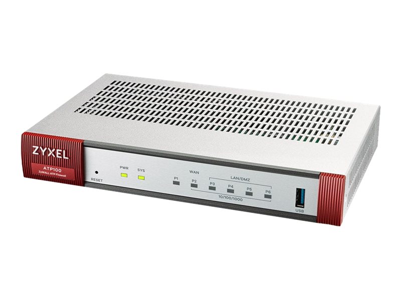 Zyxel ZyWALL ATP100 - Dispositif de sécurité - avec services de licence de sécurité d'un an - 1GbE - H.323, SIP - géré par le Cloud - ATP100-EU0112F - Détection/prévention des intrusions