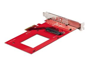 StarTech.com U.3 to PCIe Adapter Card, PCIe 4.0 x4 Adapter For 2.5" U.3 NVMe SSDs, SFF-TA-1001 PCI Express Add-in Card for Desktops/Servers, TAA Compliant - OS Independent (PEX4SFF8639U3) - Adaptateur d'interface - 2.5" - U.3 NVMe - PCIe 4.0 x4 - rouge - Conformité TAA - PEX4SFF8639U3 - Adaptateurs de stockage