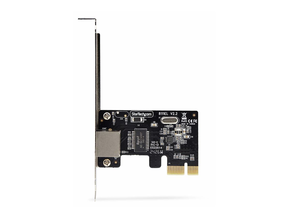 StarTech.com 1-Port Gigabit PCIe Network Adapter Card, TAA Compliant - Adaptateur réseau - PCIe profil bas - Gigabit Ethernet x 1 - noir - Conformité TAA - ST1000SPEX2T - Adaptateurs réseau PCI-e