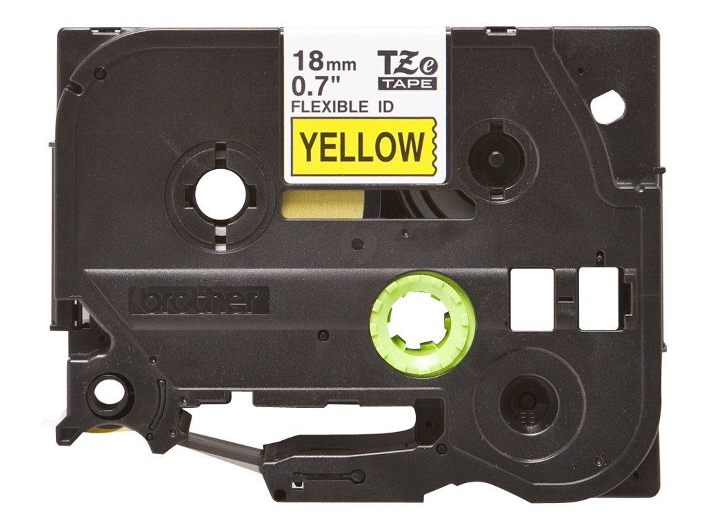 Brother TZe-FX641 - Noir sur jaune - rouleau (1,8 cm x 8 m) 1 cassette(s) ruban flexible - pour Brother PT-D600; P-Touch PT-3600, D400, D450, D600, D800, E550, H101, P750, P900, P950 - TZEFX641 - Rouleaux de papier