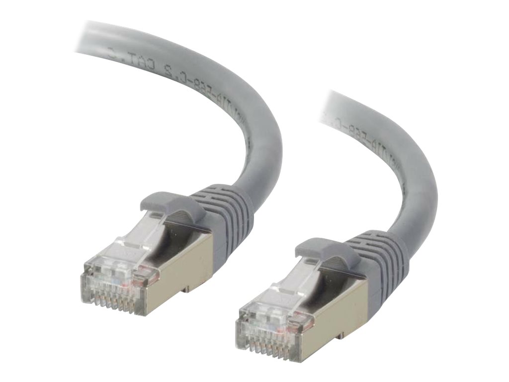 C2G Cat6a Booted Shielded (STP) Network Patch Cable - Cordon de raccordement - RJ-45 (M) pour RJ-45 (M) - 1 m - STP - CAT 6a - moulé, sans crochet, bloqué - gris - 89901 - Câbles à paire torsadée